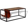 Voir la diapositive 3 : VIDAXL Table basse avec porte-revues Cuir veritable 110x50x45 cm