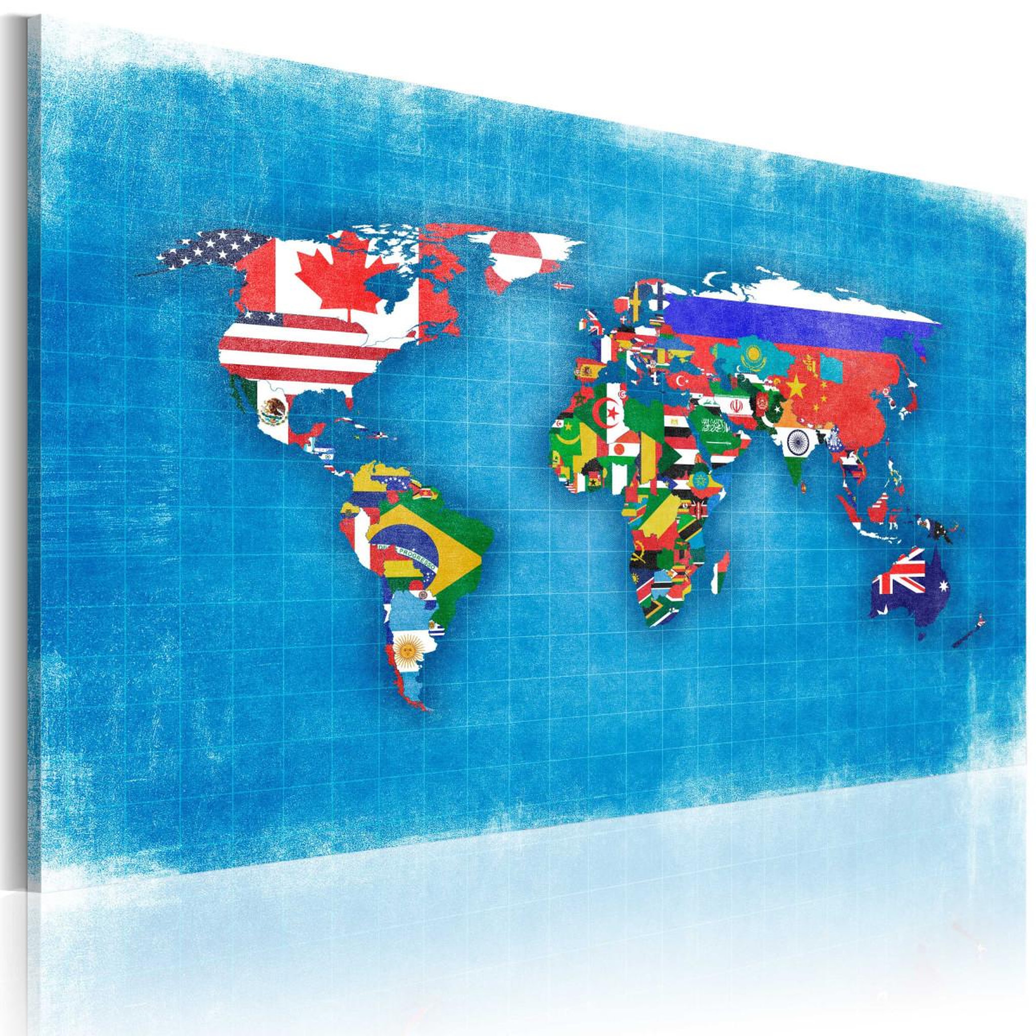 Paris Prix Tableau imprimé  drapeaux du monde. Coloris disponibles : Multicolore