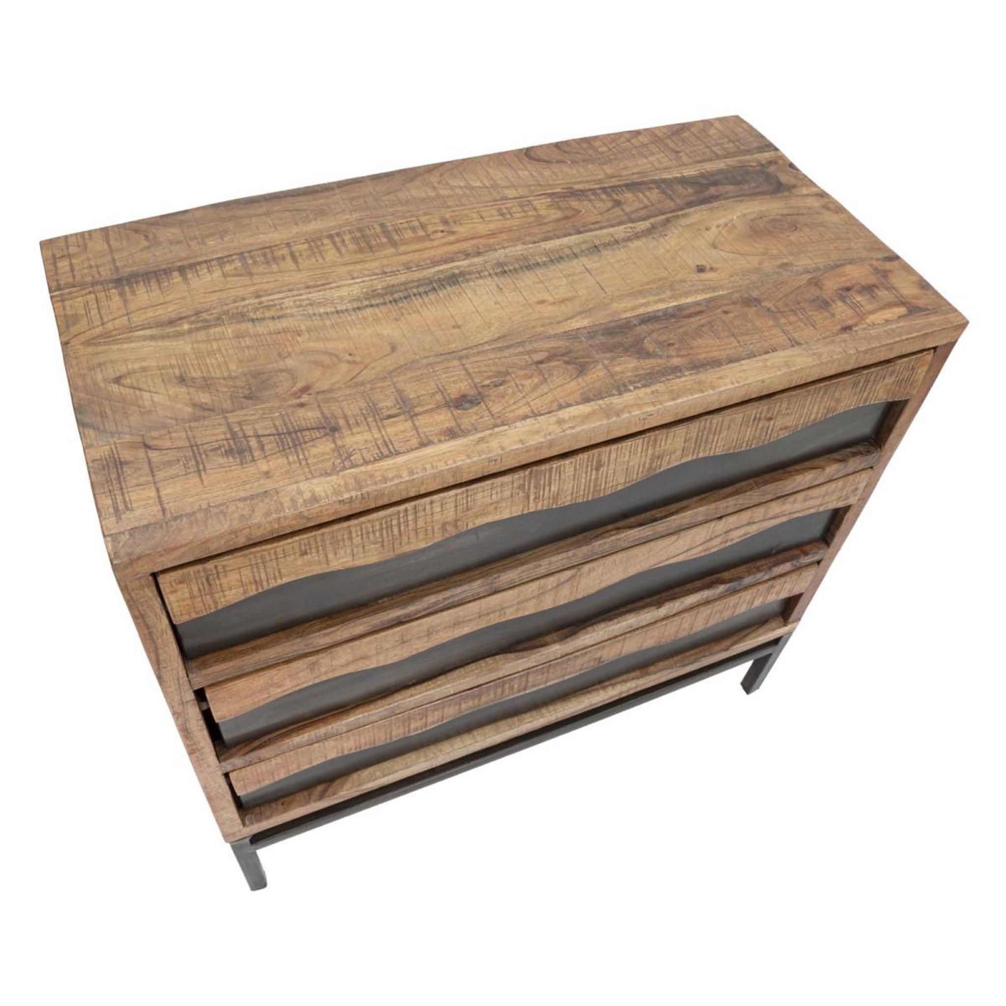 Voir la diapositive 5 : Paris Prix Commode 3 tiroirs en bois  yellowstone  88cm marron