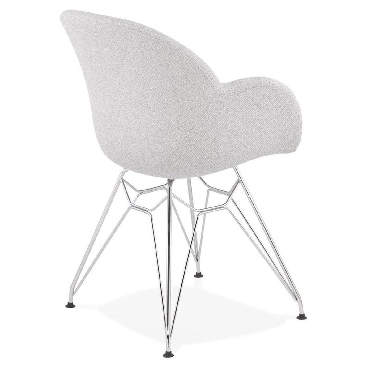 Paris Prix Chaise Design Tissu  Gamo  85cm Gris & Chromé