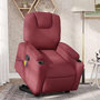 Voir la diapositive 1 : VIDAXL Fauteuil inclinable de massage Rouge bordeaux Tissu