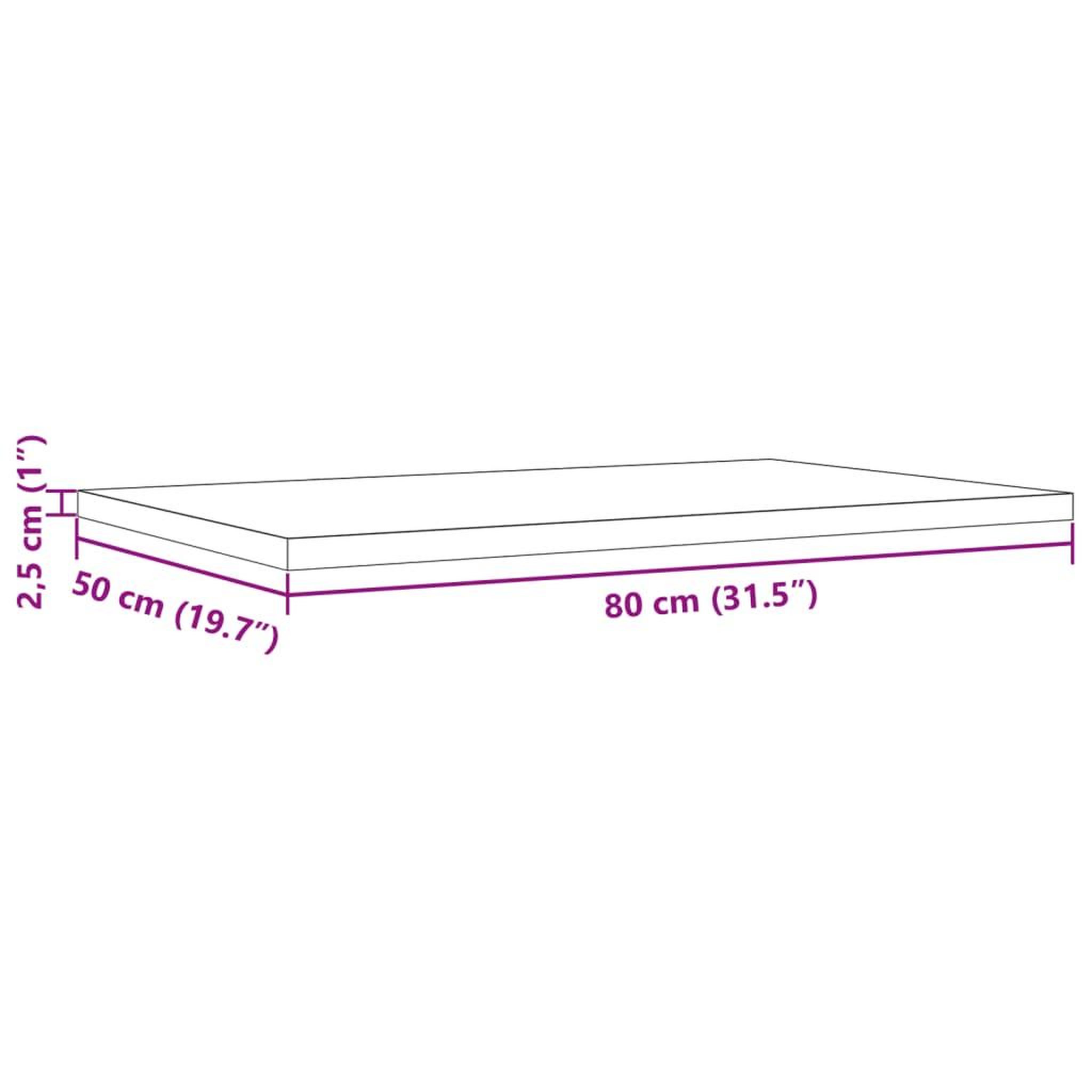 Voir la diapositive 6 : VIDAXL Dessus de table 80x50x2,5 cm rectangulaire bois de pin massif
