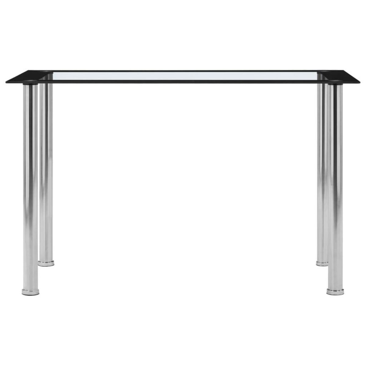 VIDAXL Table a manger Noir et transparent 120x60x75 cm Verre trempe