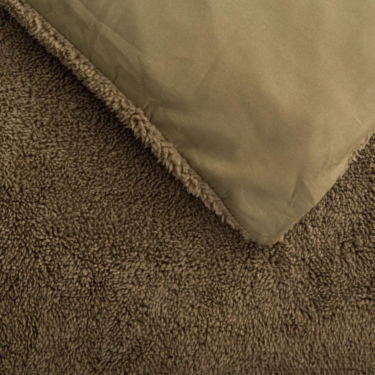 Today Parure de lit - TODAY - Teddy - 2 personnes - 220 x 240 cm - Vert uni