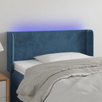 VIDAXL Tete de lit a LED Bleu fonce 93x16x78/88 cm Velours