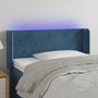 Voir la diapositive 1 : VIDAXL Tete de lit a LED Bleu fonce 93x16x78/88 cm Velours