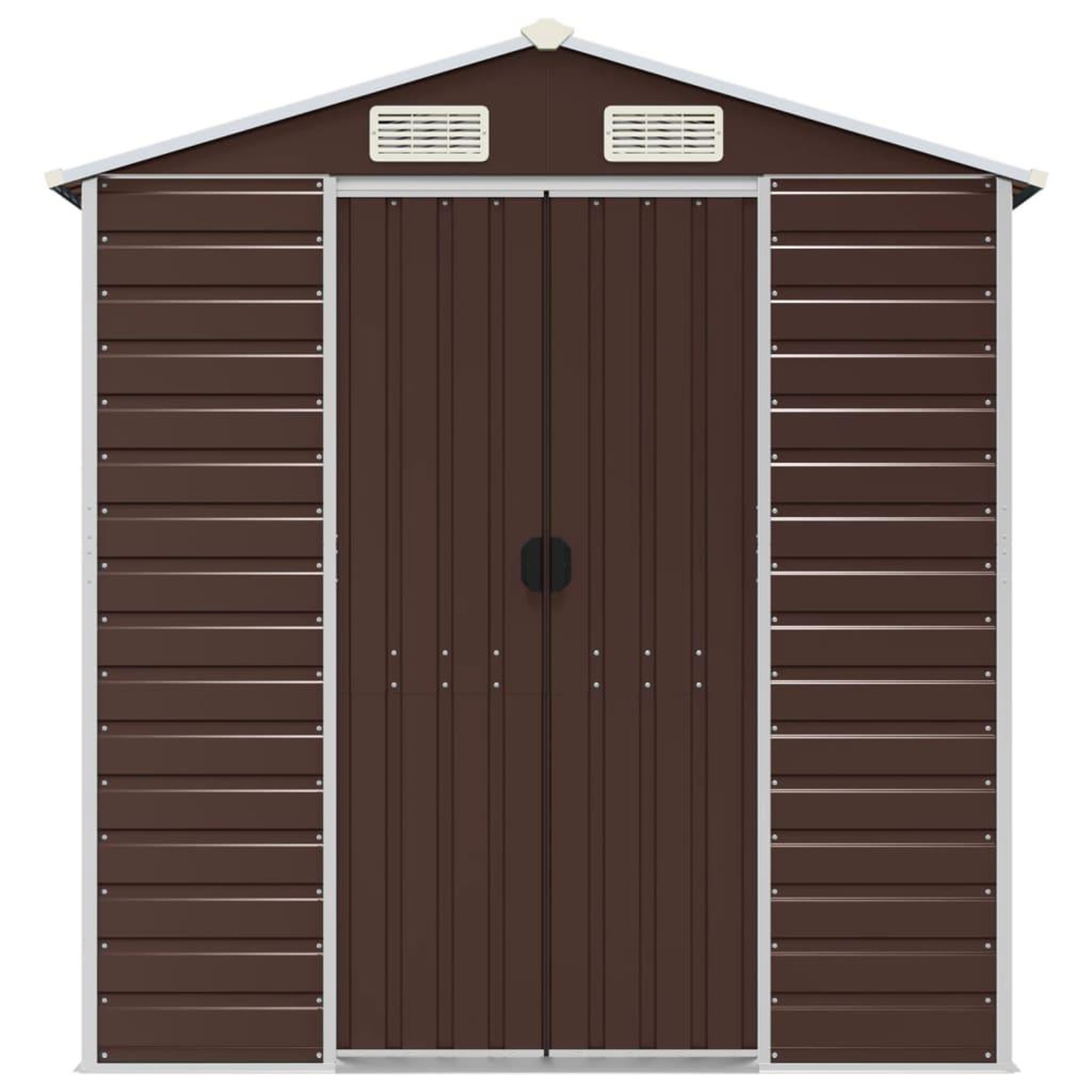 Voir la diapositive 4 : VIDAXL Abri de jardin marron 191x130x198 cm acier galvanise