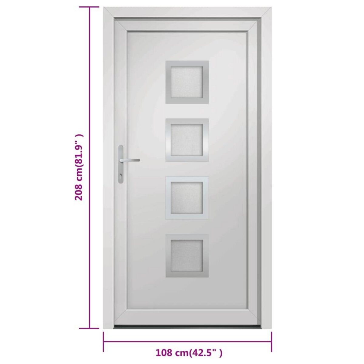 VIDAXL Porte d'entree Blanc 108x208 cm PVC