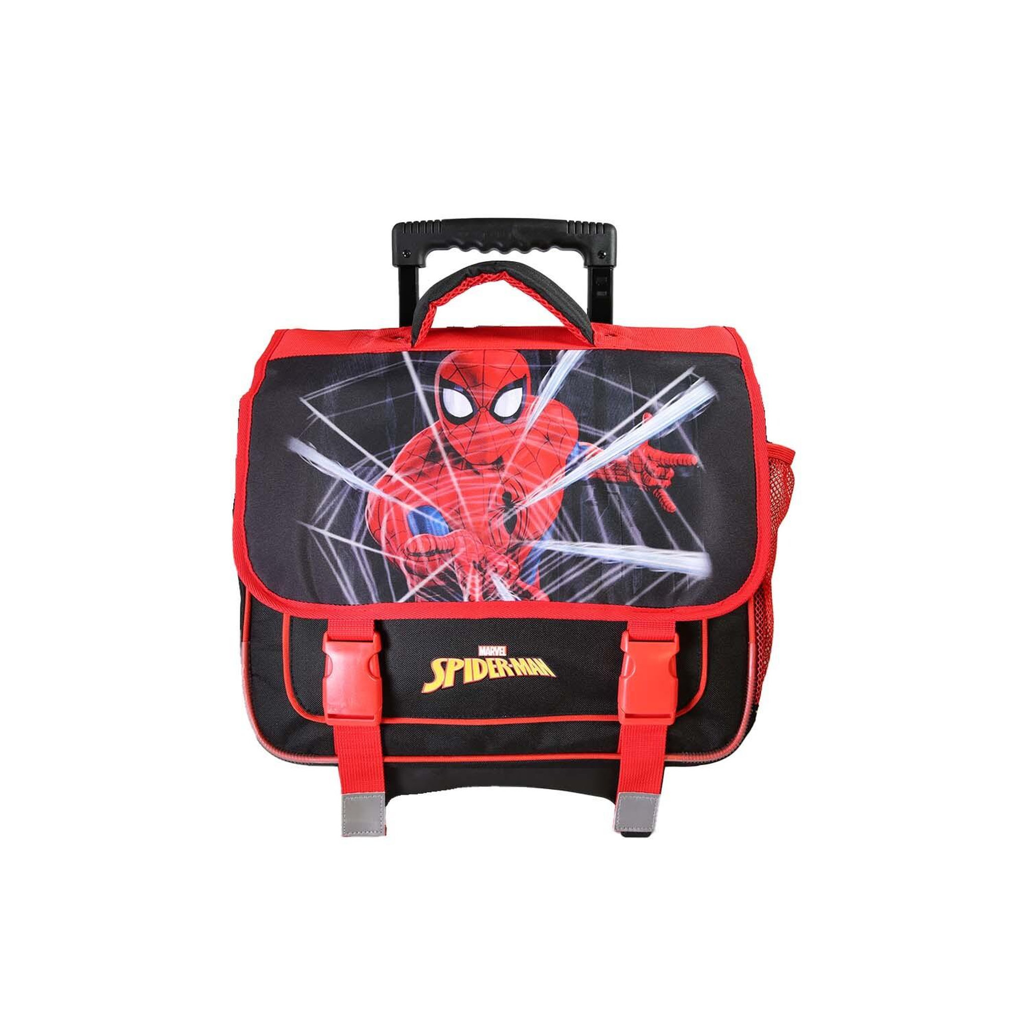 Bagtrotter SpiderMan - Cartable à roulettes 38 cm - Rouge/Noir - Garçon - 2 compartiments
