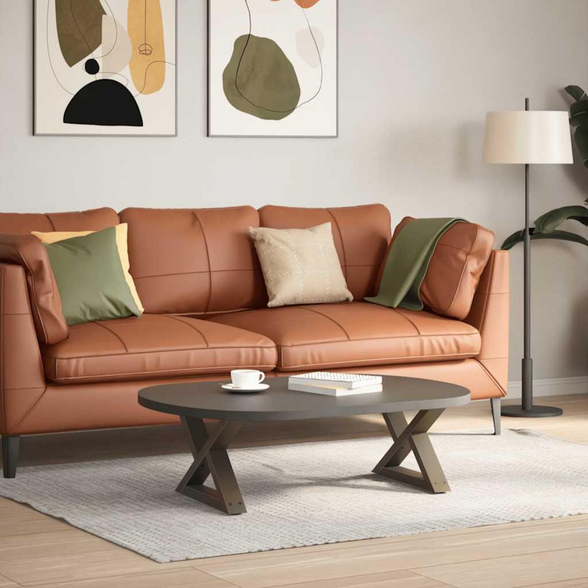 VIDAXL Pieds de table basse 2 pcs acier naturel 50x(30-31,3) cm acier