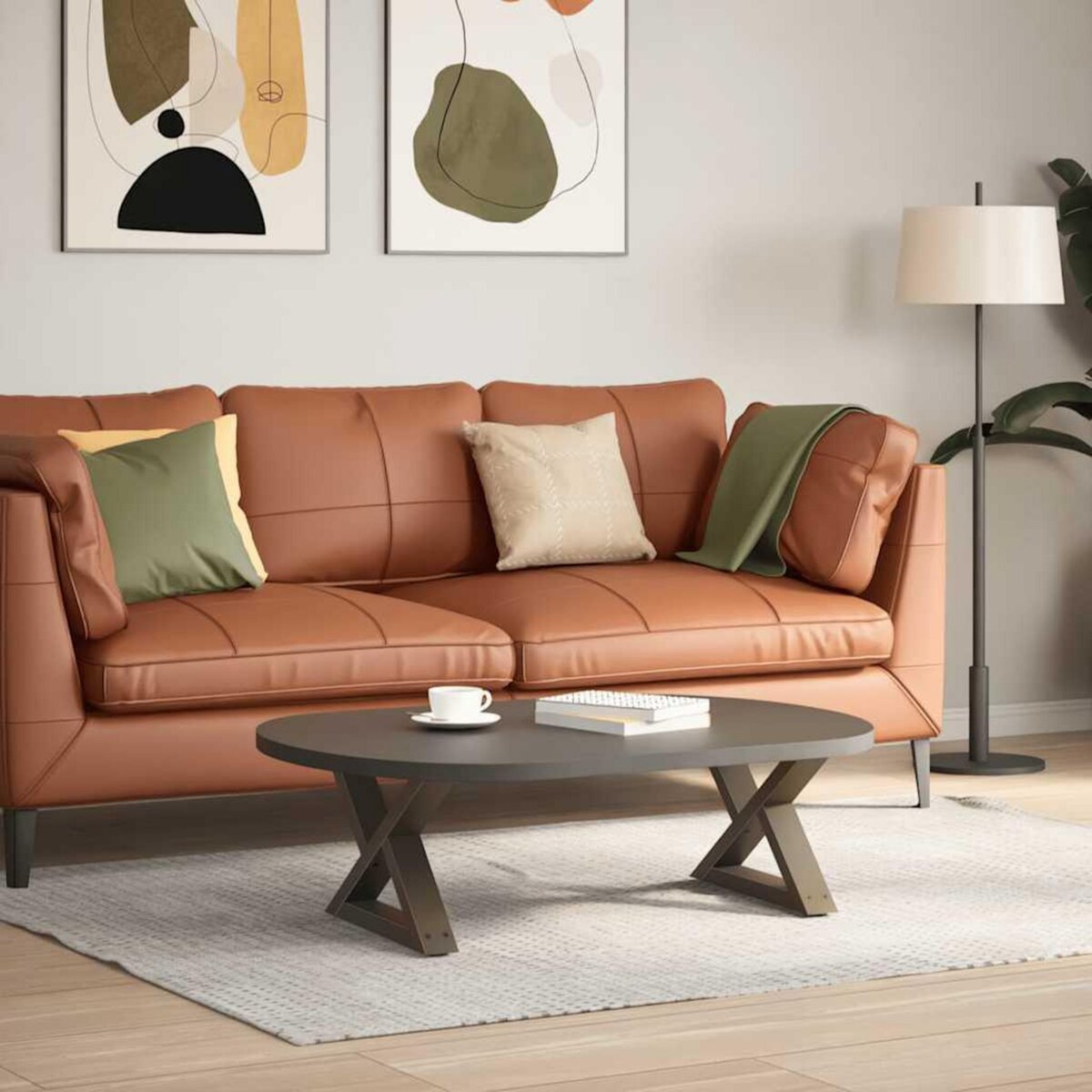 VIDAXL Pieds de table basse 2 pcs acier naturel 50x(30-31,3) cm acier