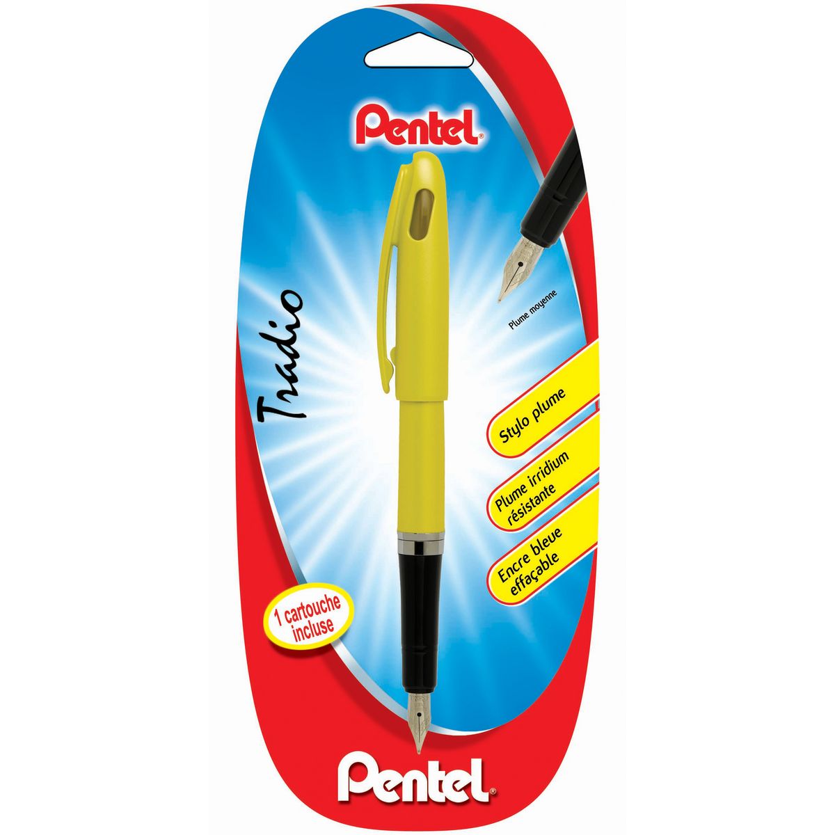 PENTEL Stylo plume Tradio Soft - coloris jaune