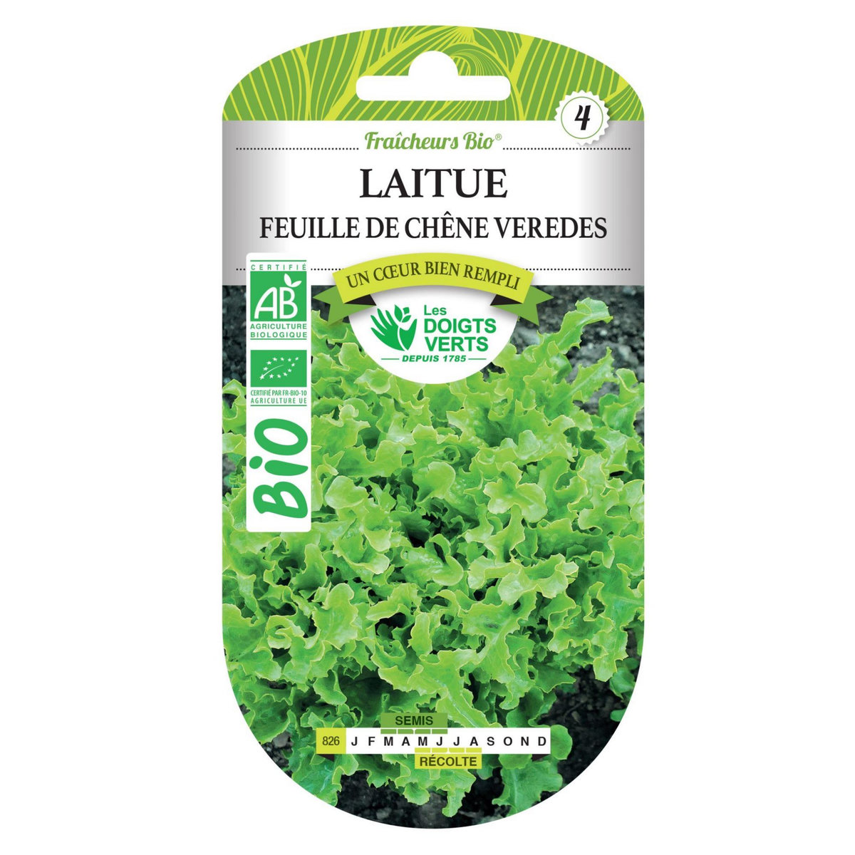 LES DOIGTS VERTS Graines laitue feuille de chêne veredes BIO Les Doigts Verts