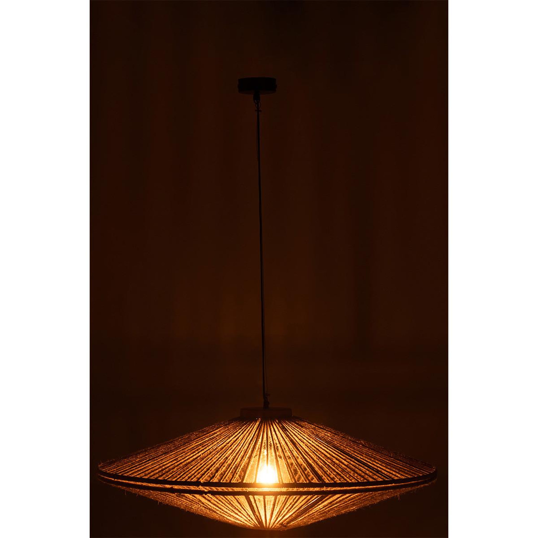 Voir la diapositive 3 : J-LINE Lampe Suspension en Jute  Dollie  93cm Naturel