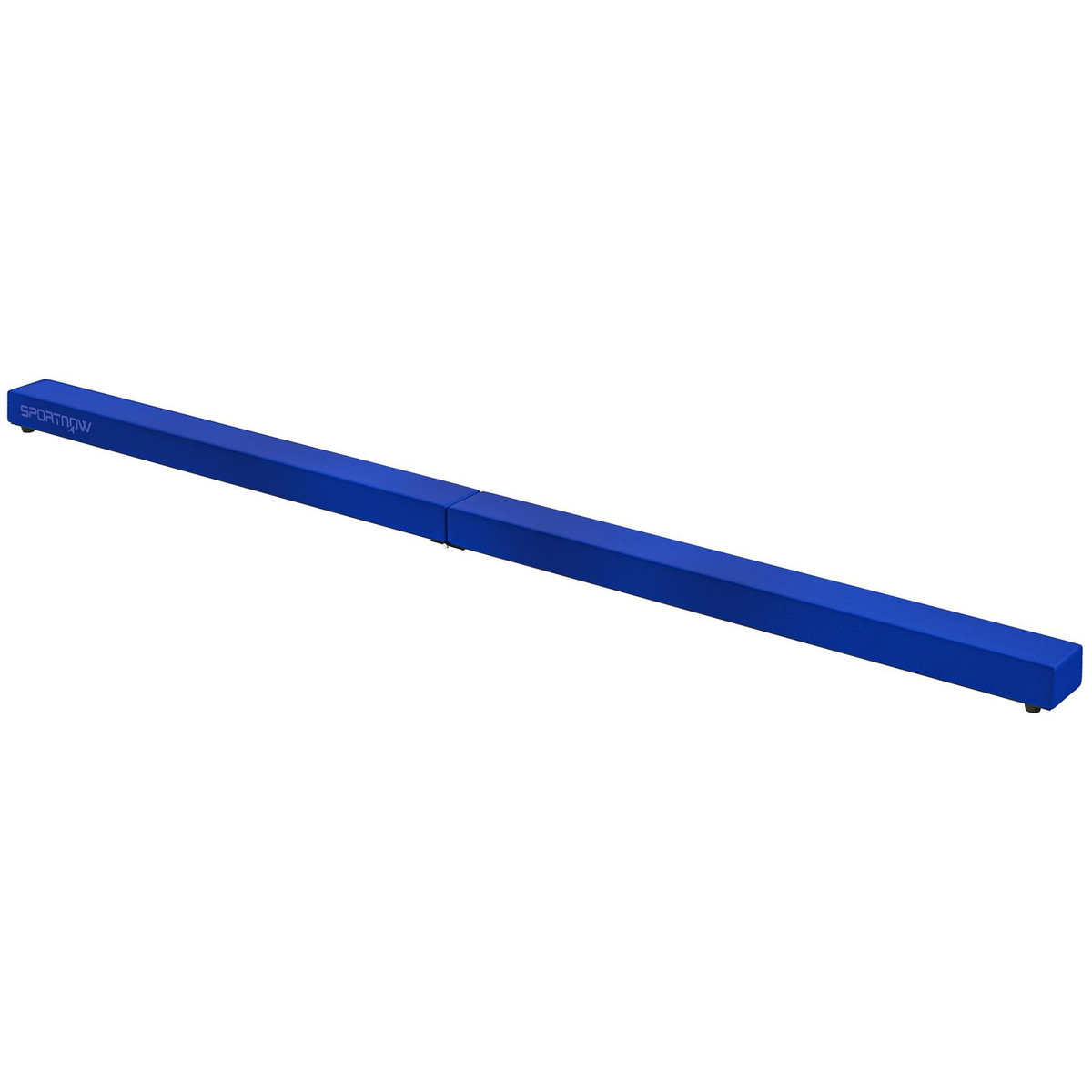 HOMCOM Poutre gymnastique pliable 210 cm - poutre d'équilibre antidérapante - bois de pin revêtement flanelle bleu