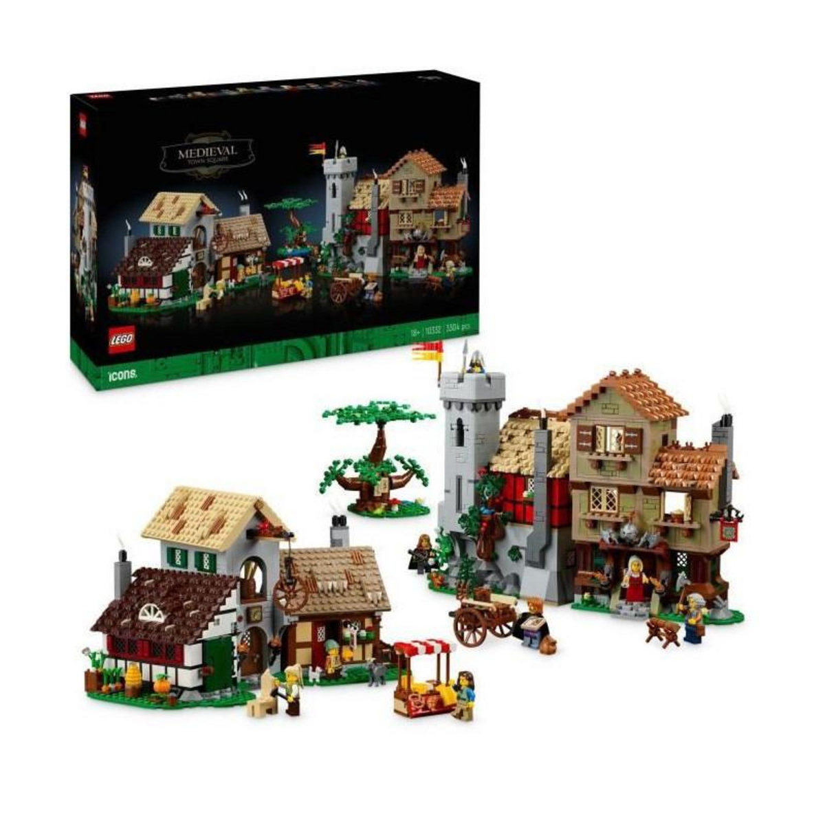 LEGO LEGO Icons 10332 La place de la ville médiévale - Décoration d'intérieur pour adultes