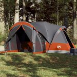 VIDAXL Tente familiale tipi 8 personnes gris et orange impermeable