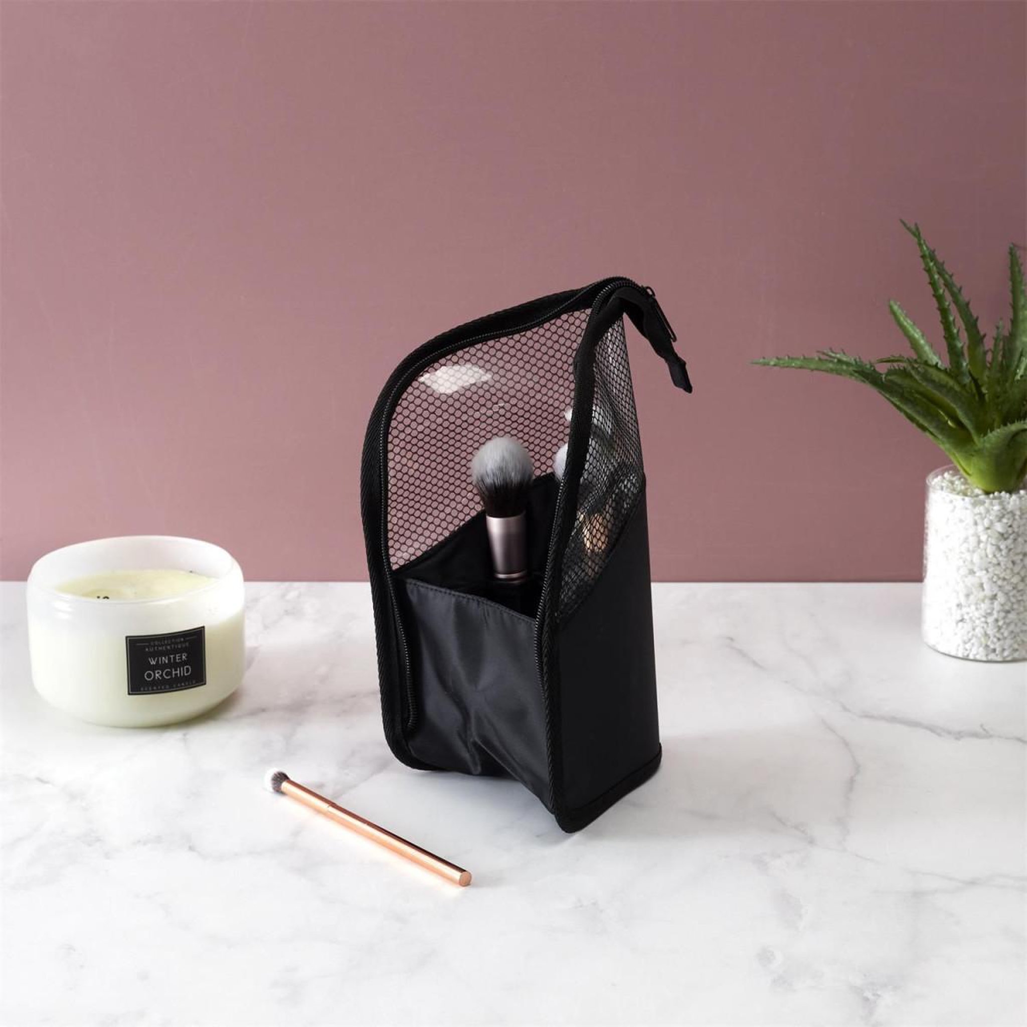 Voir la diapositive 4 : Cosmetic Club Trousse de voyage  pinceaux maquillage  24cm noir