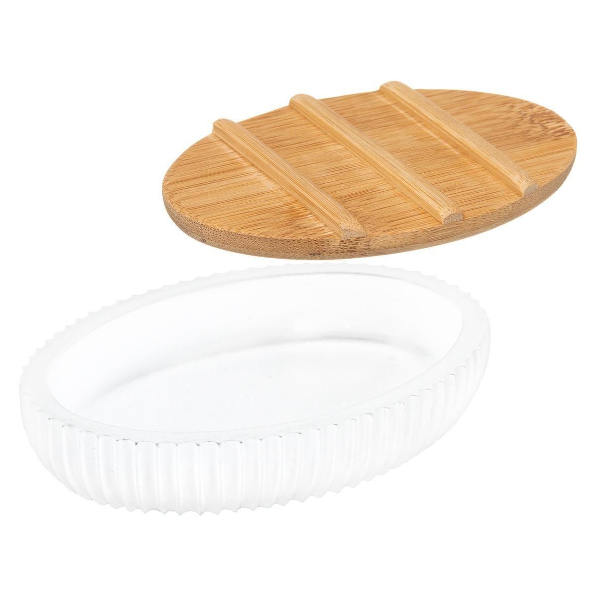 Voir la diapositive 2 : FIVE Porte savon déco  natureo  12cm blanc