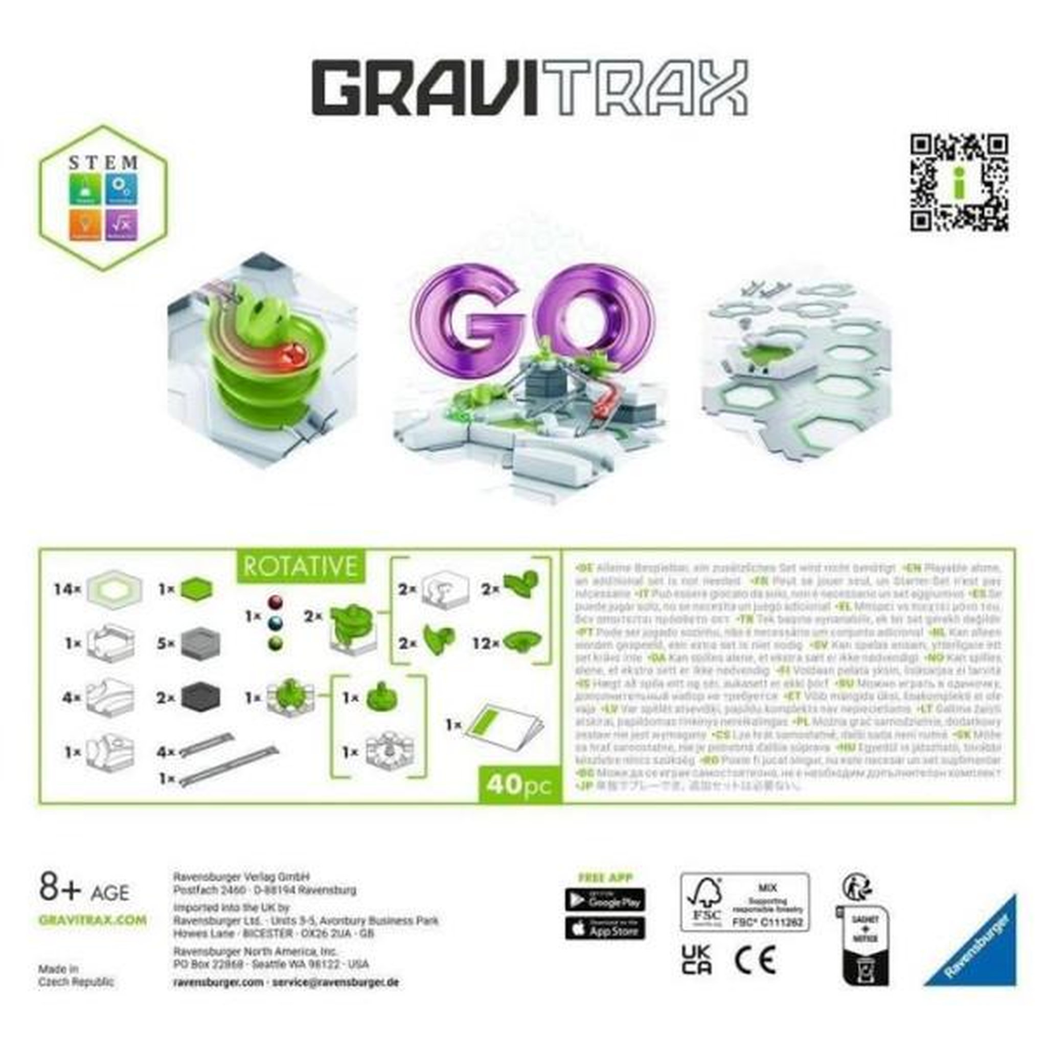 Voir la diapositive 5 : RAVENSBURGER Jeu de construction - Ravensburger - Gravitrax - GO Rotative - 40 pieces - Pour enfants de 8 ans et plus