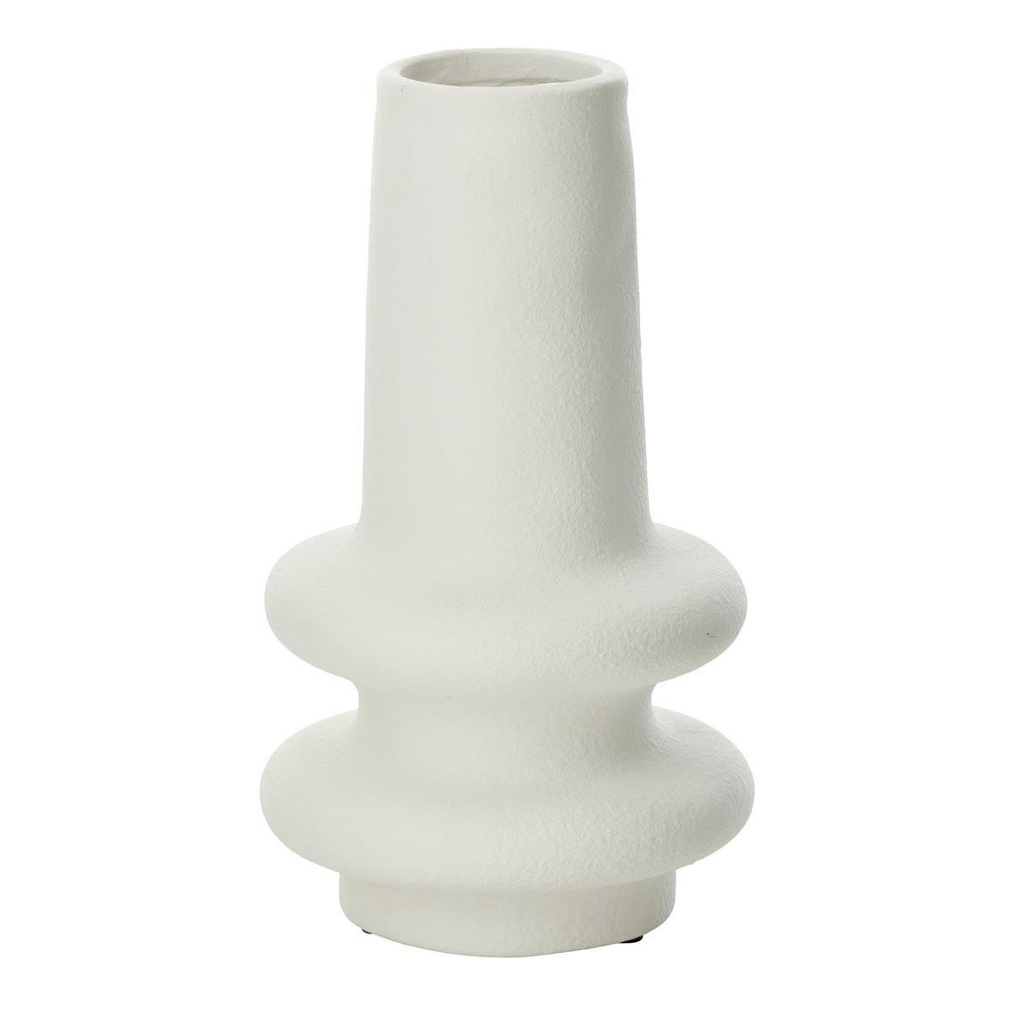 J-LINE Vase déco en argile  lyra  32cm blanc