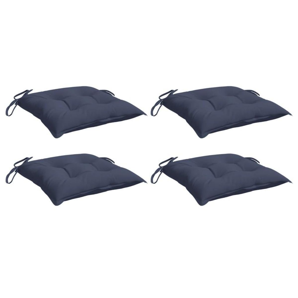 VIDAXL Coussins de chaise lot de 4 bleu marine 50x50x7 cm tissu oxford