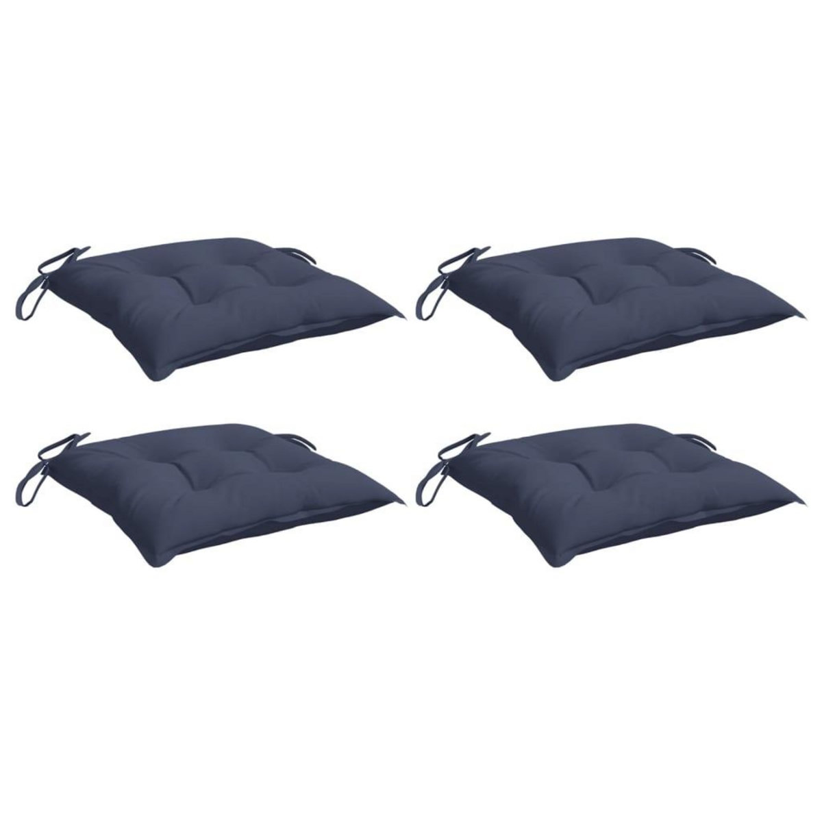 VIDAXL Coussins de chaise lot de 4 bleu marine 50x50x7 cm tissu oxford