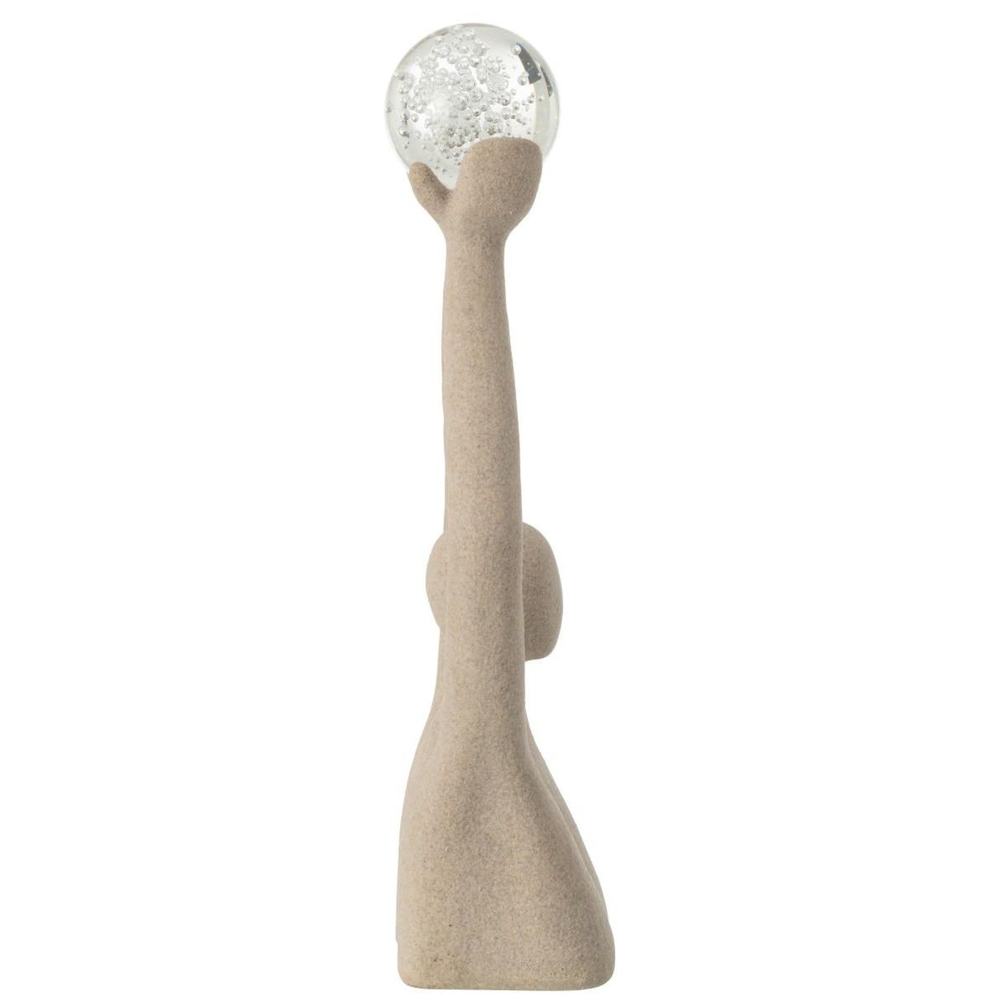 Voir la diapositive 2 : J-LINE Buste tête boule cristal  shawn  52cm beige