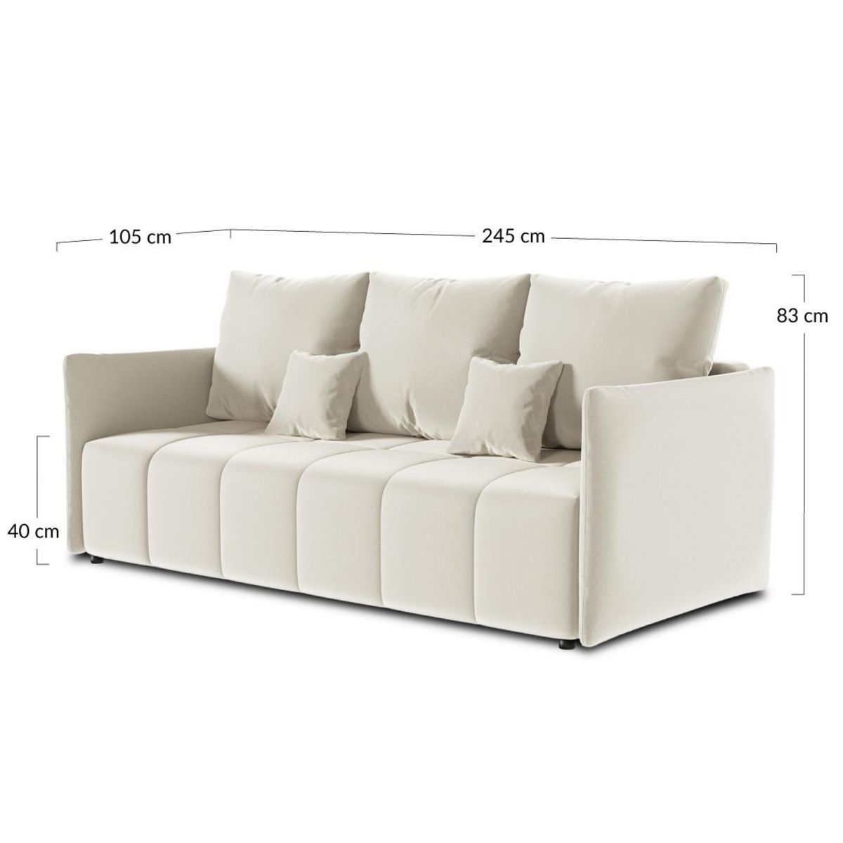 BEST MOBILIER Petra - canapé 3 places convertible avec coffre - en velours