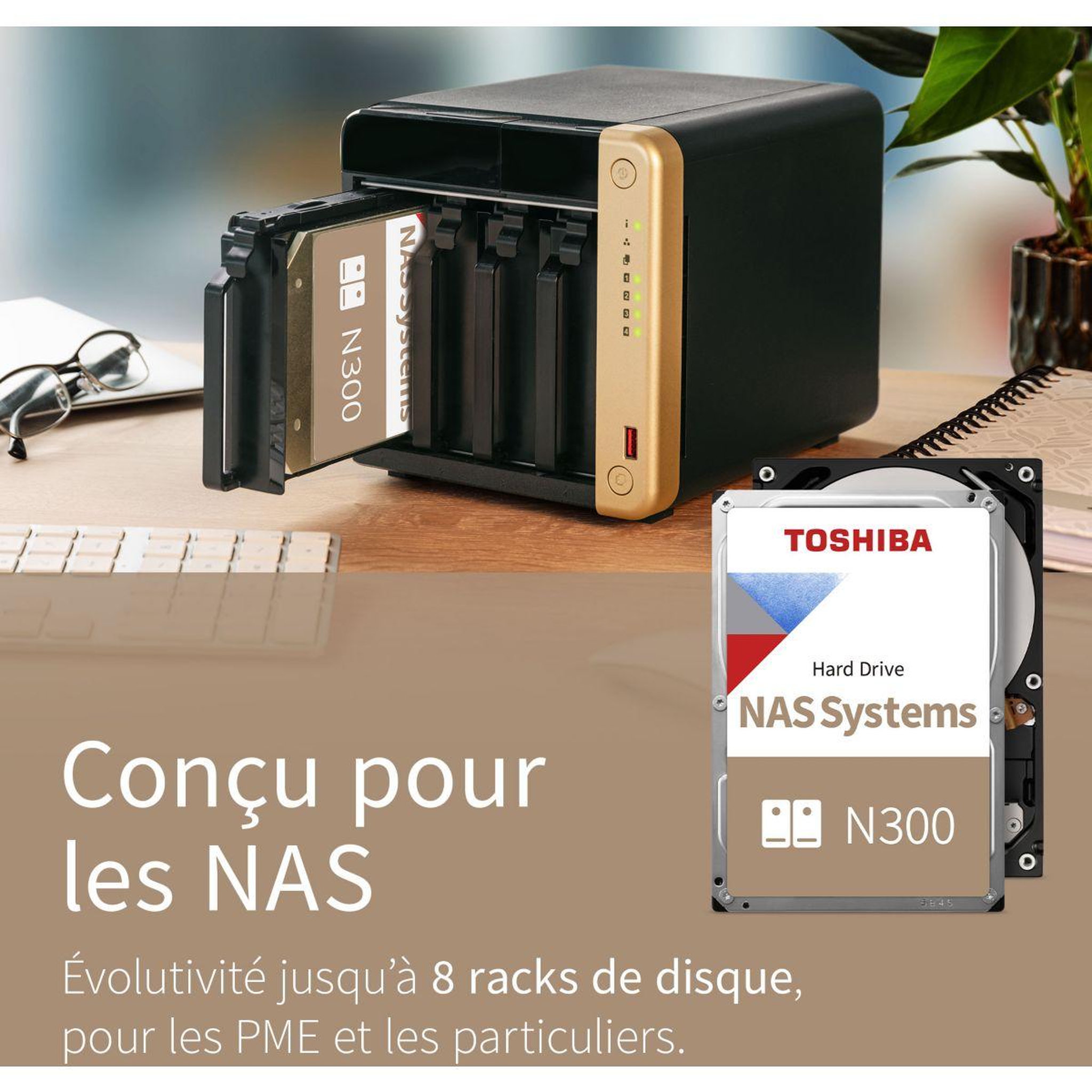 Voir la diapositive 4 : Toshiba Disque dur interne N300 8To NAS 512Mo
