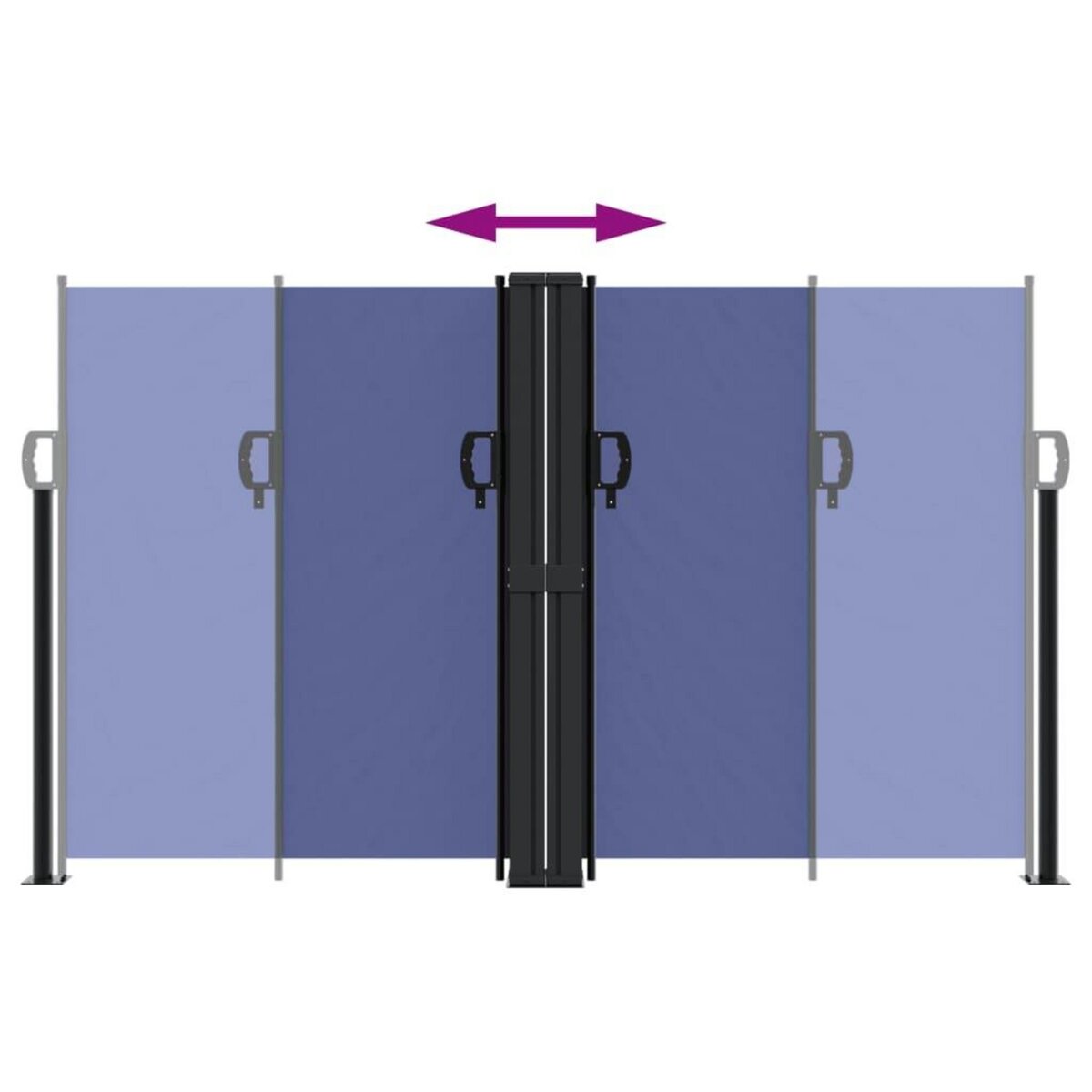 VIDAXL Auvent lateral retractable bleu 140x1200 cm