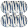 Voir la diapositive 2 : SECRET DE GOURMET Lot de 6 Assiettes Creuses  Umami Rayure  20cm Bleu