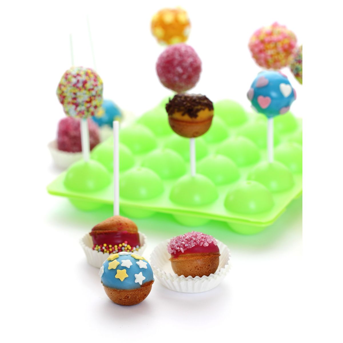 YOKODESIGN Moule à cake pops et 20 bâtonnets offerts 