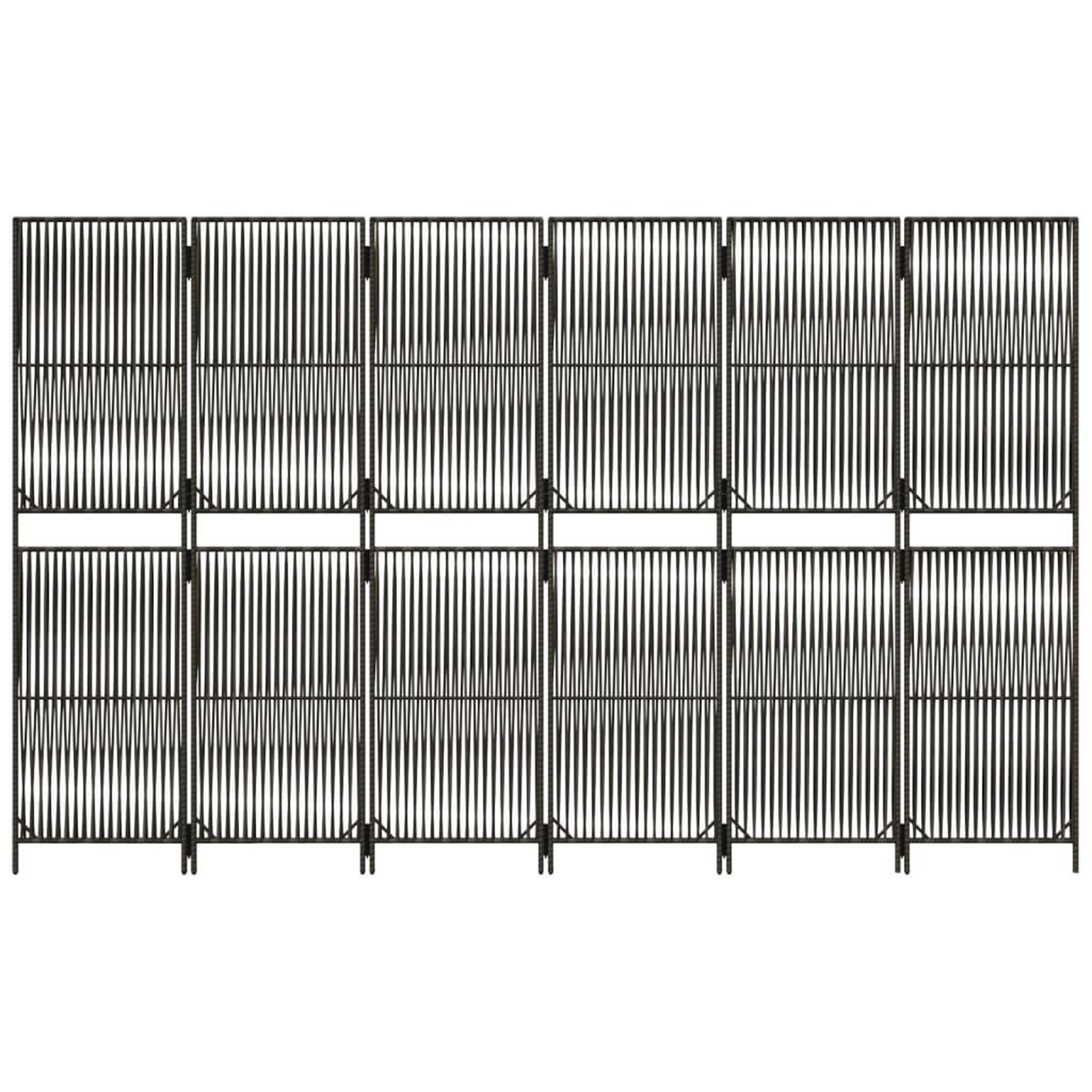 Voir la diapositive 5 : VIDAXL Cloison de separation 6 panneaux gris resine tressee