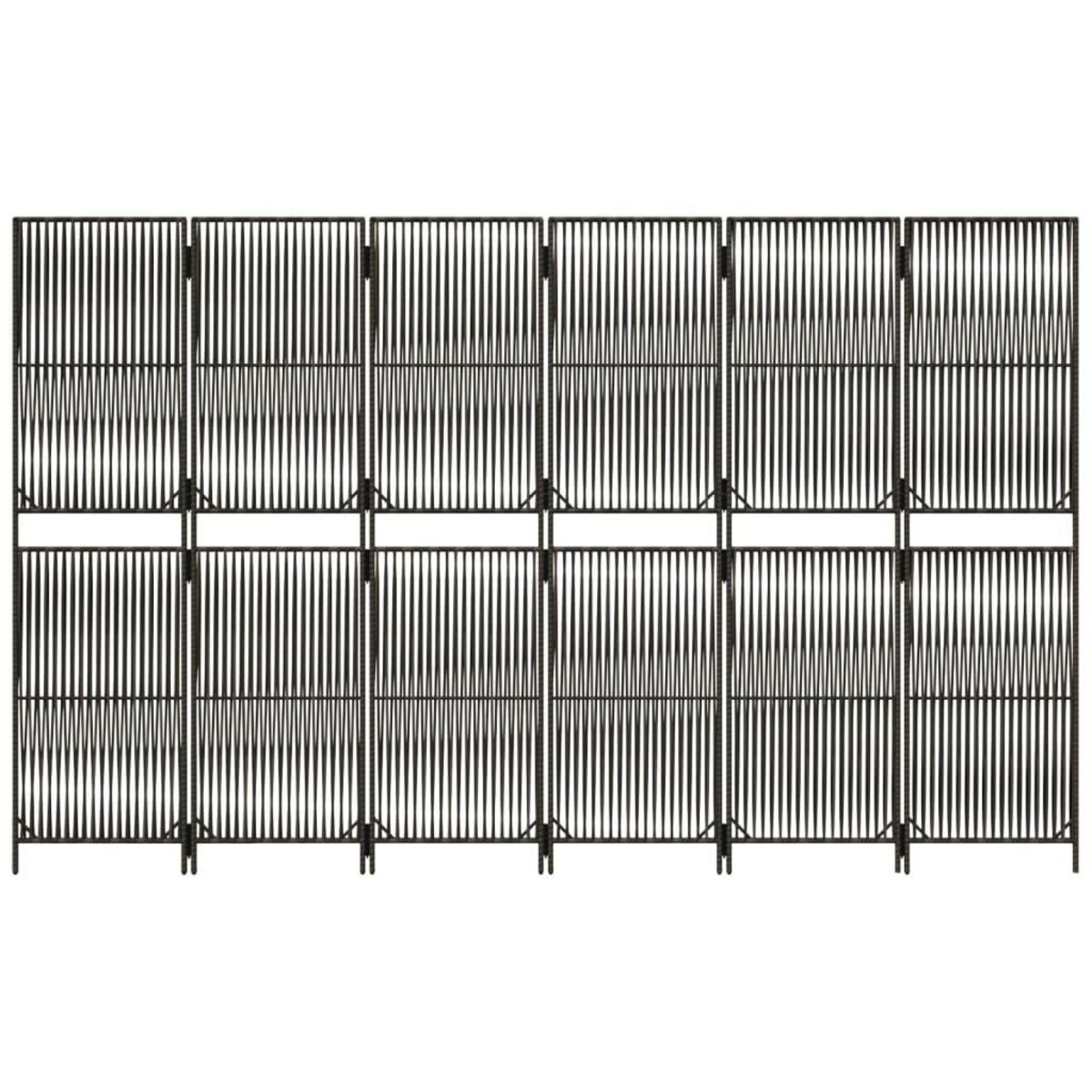 VIDAXL Cloison de separation 6 panneaux gris resine tressee