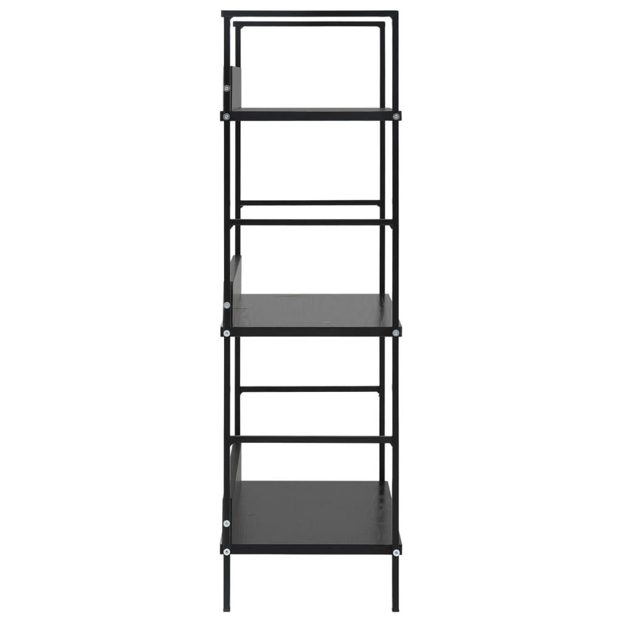 Voir la diapositive 4 : VIDAXL Bibliotheque a 3 niveaux noir 60x27,6x90,5 cm bois d'ingenierie