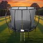 Voir la diapositive 2 : JUMP4FUN Trampoline 10Ft ø 305cm noire avec Echelle, Protection et Filet de sécurité