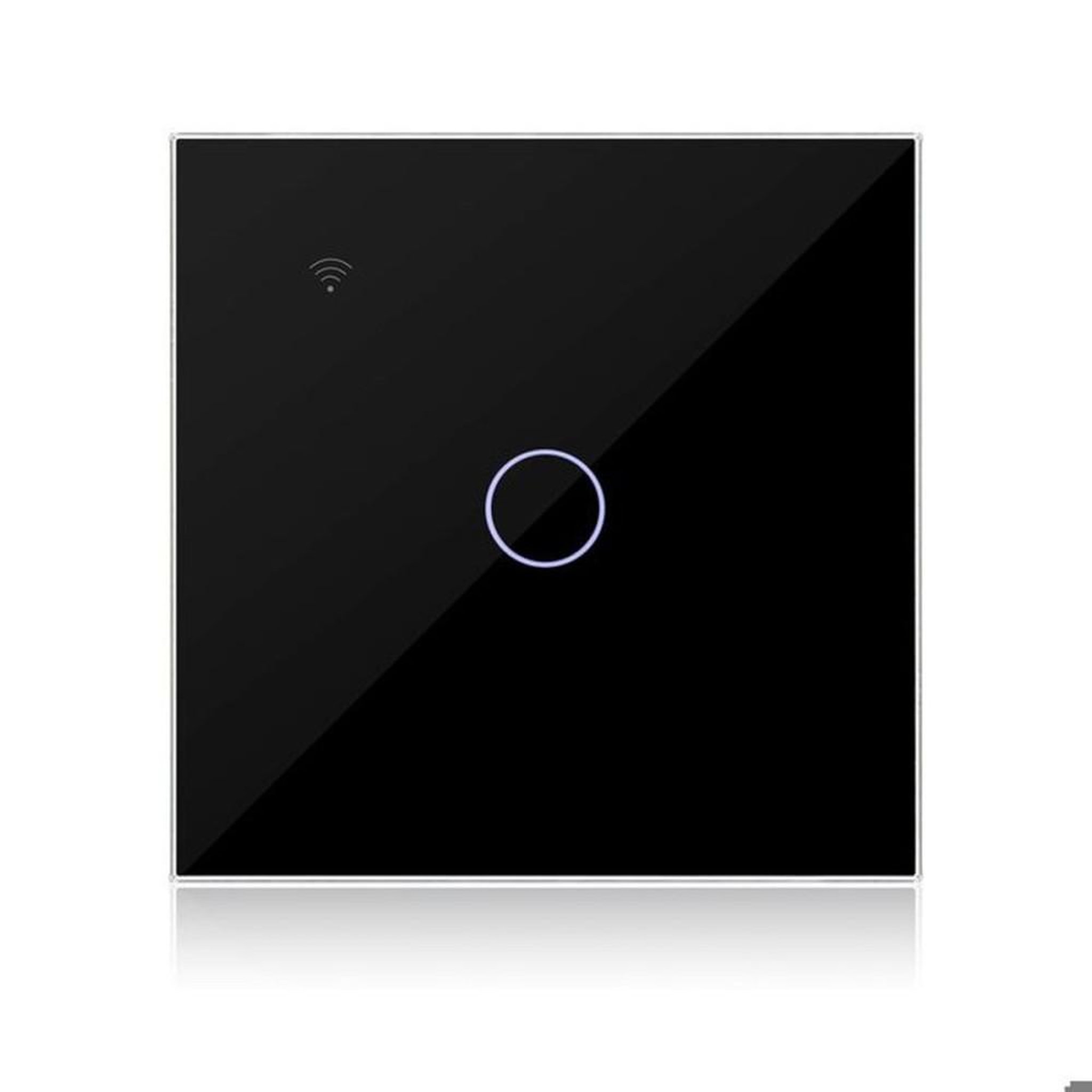 Interrupteur WiFi tactile encastré 1 gang 1 voie noir 2,4 GHz, Tuya/Smart Life, commande vocale Alexa/Google, 5–300 W
