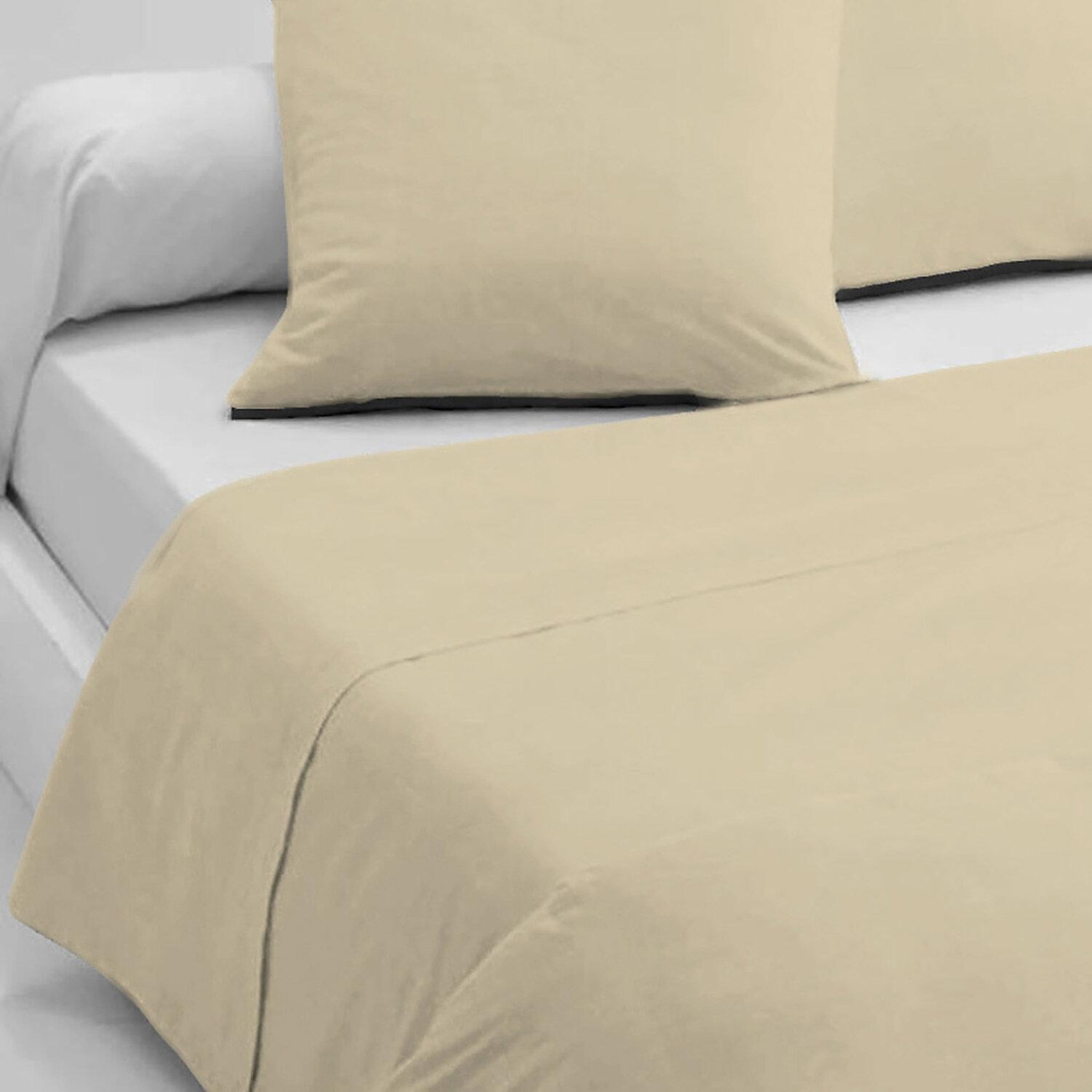 Voir la diapositive 3 : Home collection Drap plat 100% coton uni