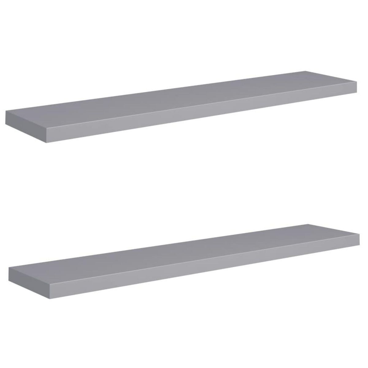VIDAXL Etageres murales flottantes 2 pcs gris 120x23,5x3,8 cm MDF