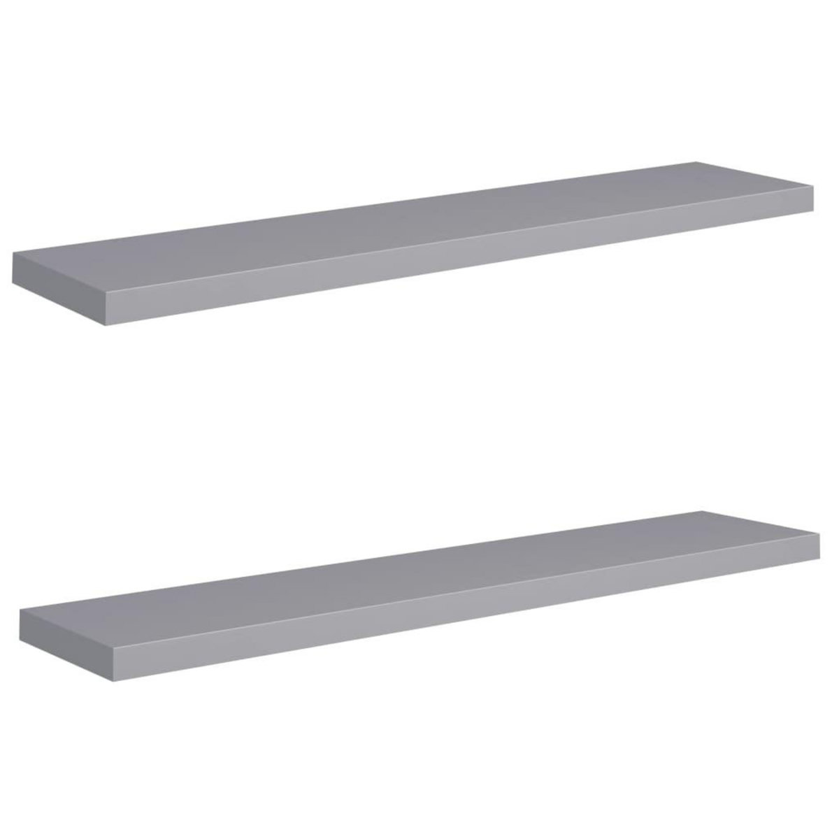 VIDAXL Etageres murales flottantes 2 pcs gris 120x23,5x3,8 cm MDF