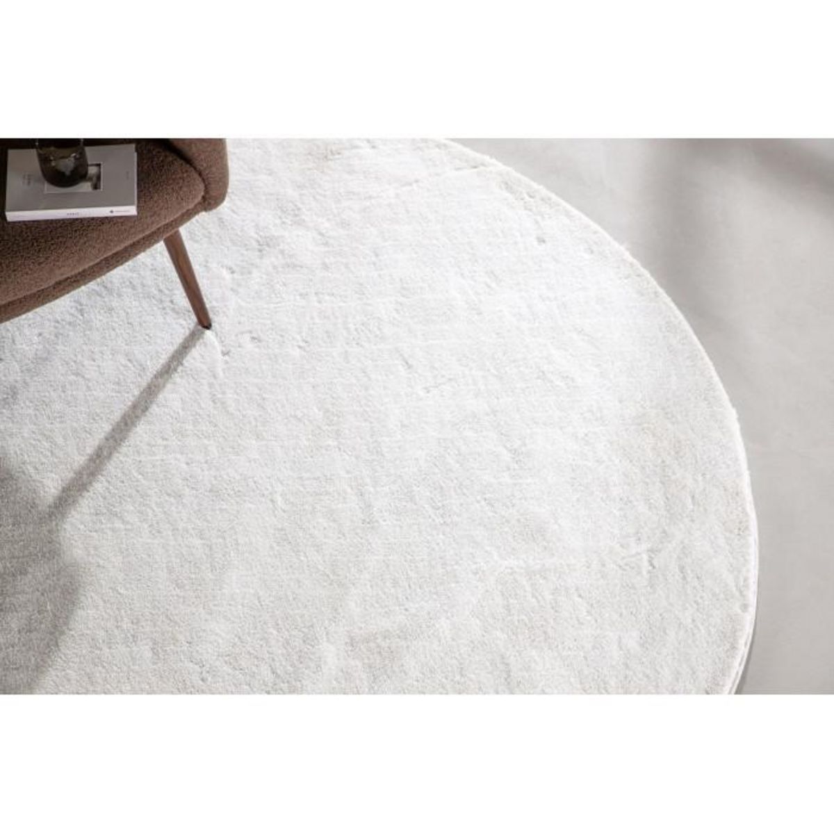 Paris Prix Tapis Déco Rond  Undra  200cm Blanc