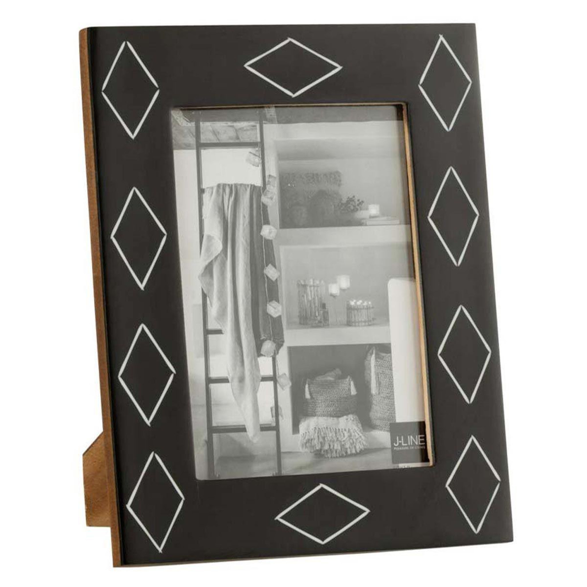 J-LINE Cadre Photo Déco  Motif  13x18cm Noir & Blanc