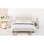 Voir la diapositive 2 : CONCEPT USINE Lit 160x200 cm en velours beige CAMBRIDGE