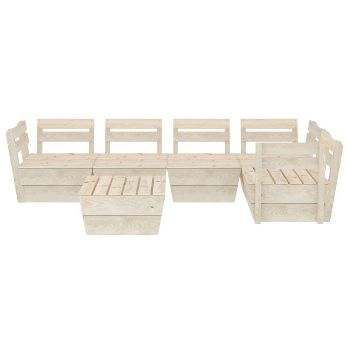 VIDAXL Salon de jardin palette 6 pcs Bois d'epicea impregne
