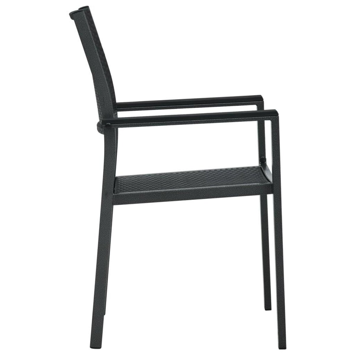 VIDAXL Chaises de jardin lot de 2 Noir Plastique Aspect de rotin