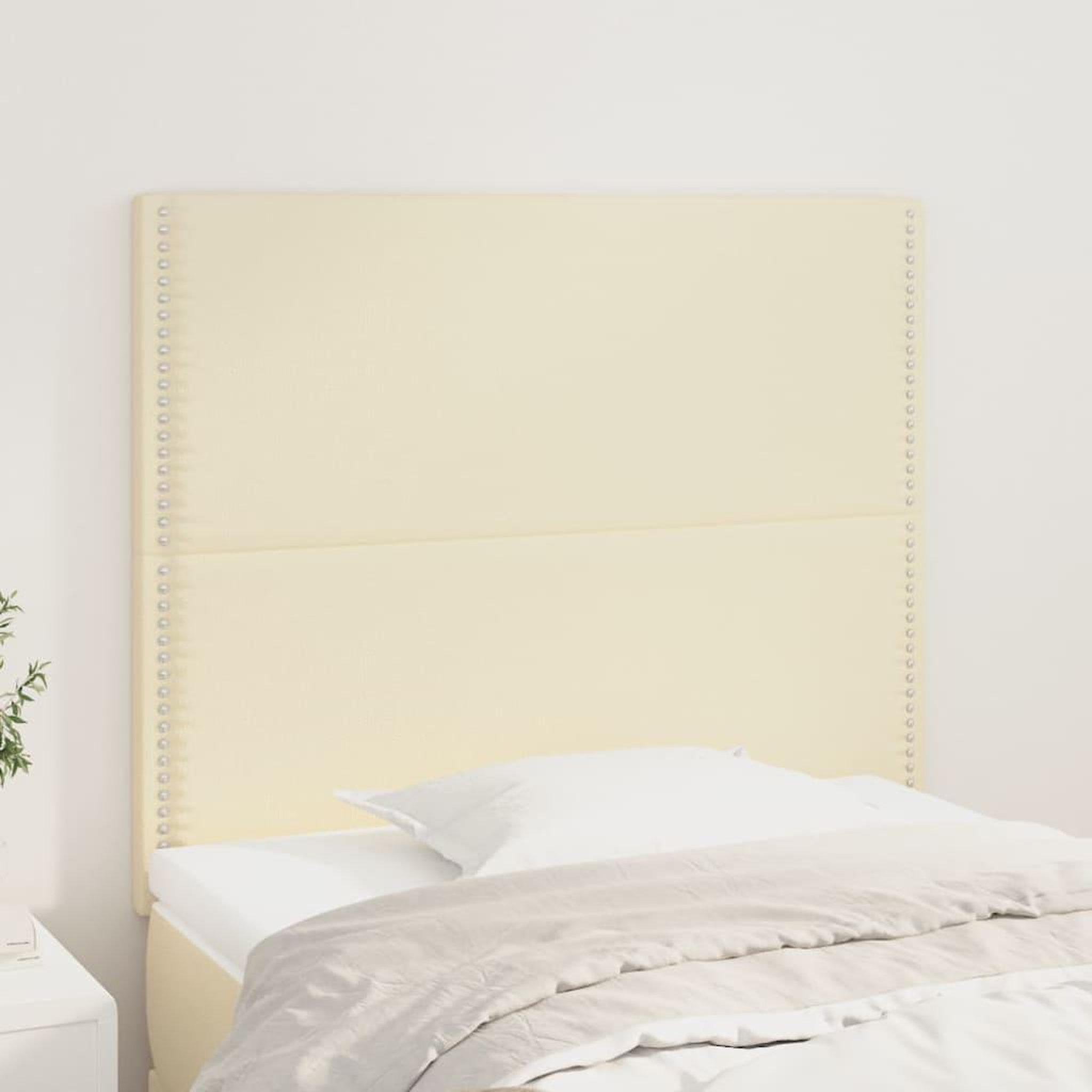 Voir la diapositive 1 : VIDAXL Tetes de lit 2 pcs Creme 90x5x78/88 cm Similicuir