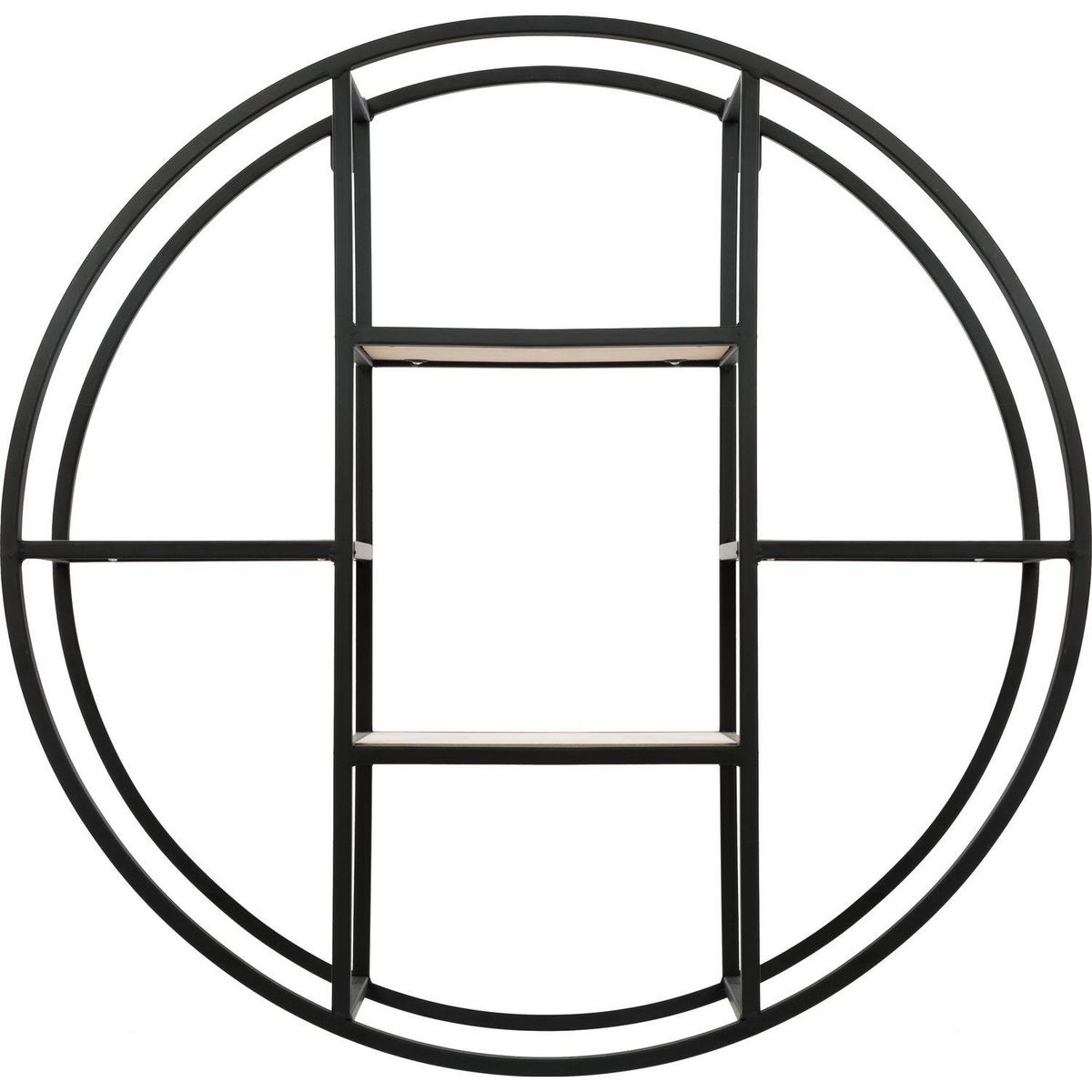 ATMOSPHERA Etagère murale industrielle Torof - Diam. 78 cm - Noir