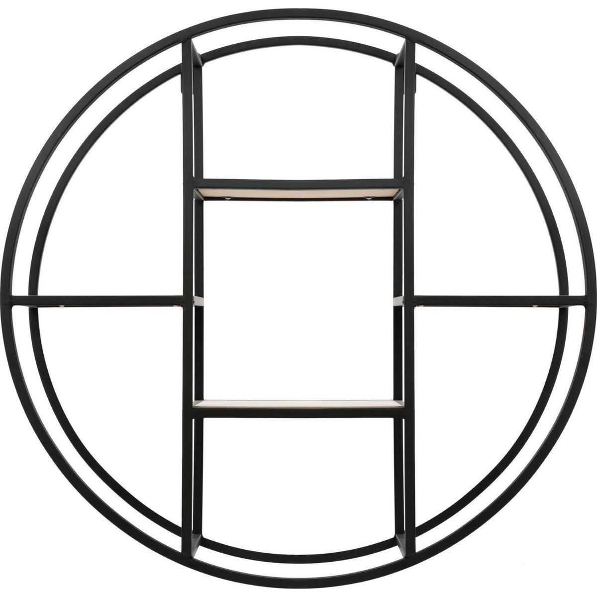 ATMOSPHERA Etagère murale industrielle Torof - Diam. 78 cm - Noir