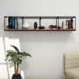 Voir la diapositive 3 : TOILINUX Etagère murale design industriel Miray - L. 120 x H. 30 cm - Noir
